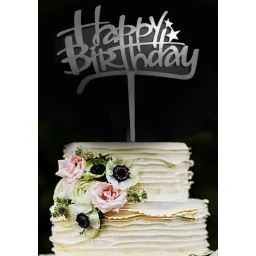 PASTA SÜSÜ PLEKSİ HAPPY BIRHDAY GÜMÜŞ PK:1 Yeni