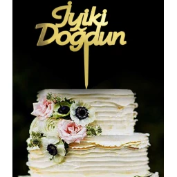 PASTA SÜSÜ PLEKSİ İYİKİ DOĞDUN ALTIN PK:1