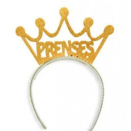 Taç Evadan Simli Taşlı Prenses Taçlı Altın