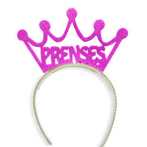 Taç Evadan Simli Taşlı Prenses Taçlı Mor