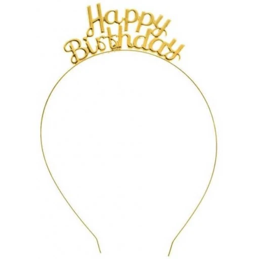 Taç Happy Bırthday Metal Altın