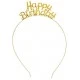 Taç Happy Bırthday Metal Altın
