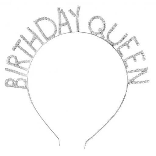 Taç Metal Taşlı Bırthday Queen Gümüş