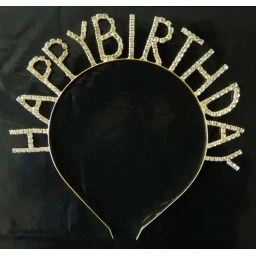 Taç Metal Taşlı Happy Bırhday Altın
