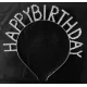 Taç Metal Taşlı Happy Bırhday Gümüş