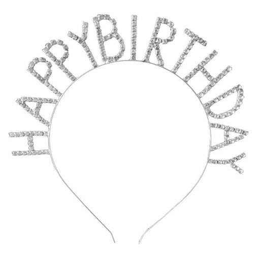 Taç Metal Taşlı Happy Bırhday Gümüş