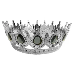 Taç Plastik Gümüş Pasta Süsü Taşlı Gümüş