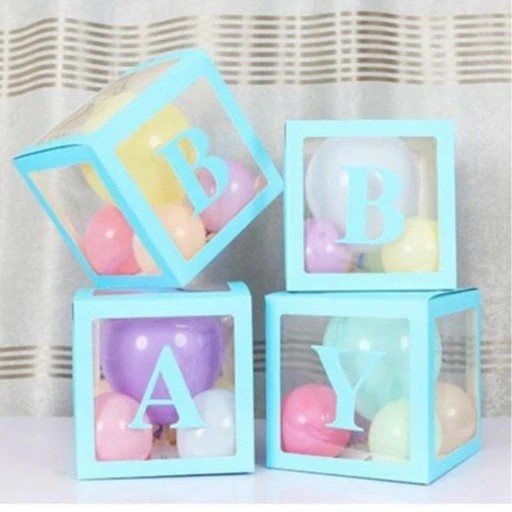Baby Yazılı Demonte 25 cm Şeffaf Kutu Set Mavi