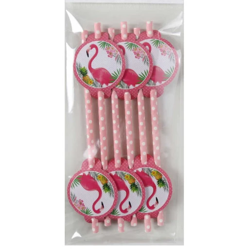 Pipet Flamingo Karton Pipetli 6'lı