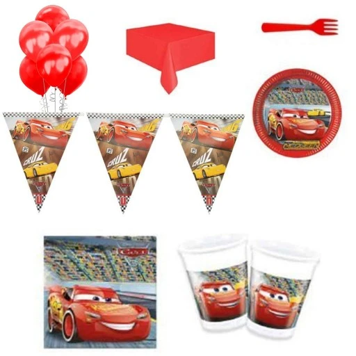 Cars Şimşek Mcqueen Arabalar Ekonomik Doğum Günü Süsleri 8 Kişilik