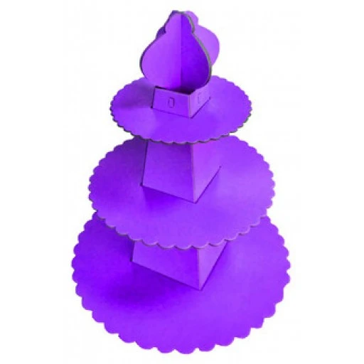 Cup Cake Standı Piramit Modeli Düz Renk Mor