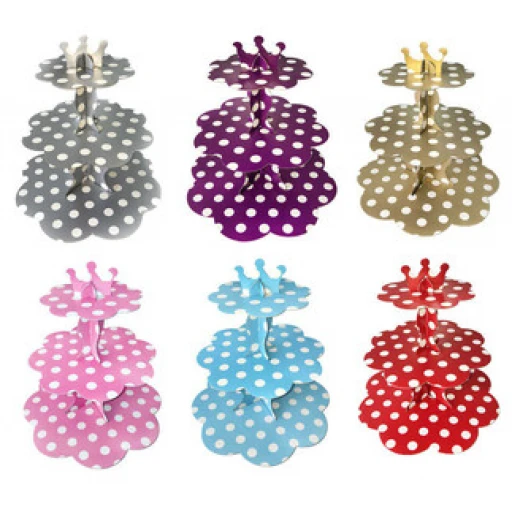 Cup Cake Standı Puantiyeli Karton Altın