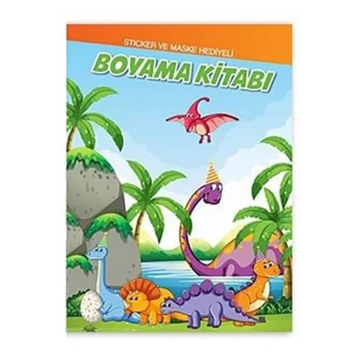 Dinazorlar Boyama Kitabı - Sticker Ve Maskeli