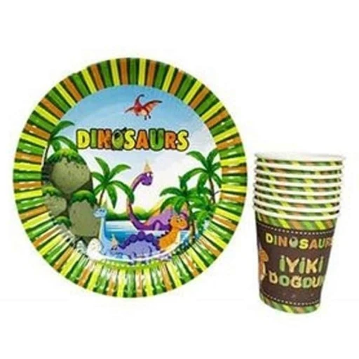Sevimli Dinazorlar Tabak Bardak Set