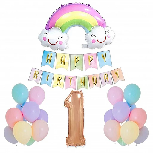 Gökkuşağı Folyo Balon Set Yaş Günü