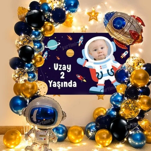 Uzay Temalı Balon Zinciri Seti