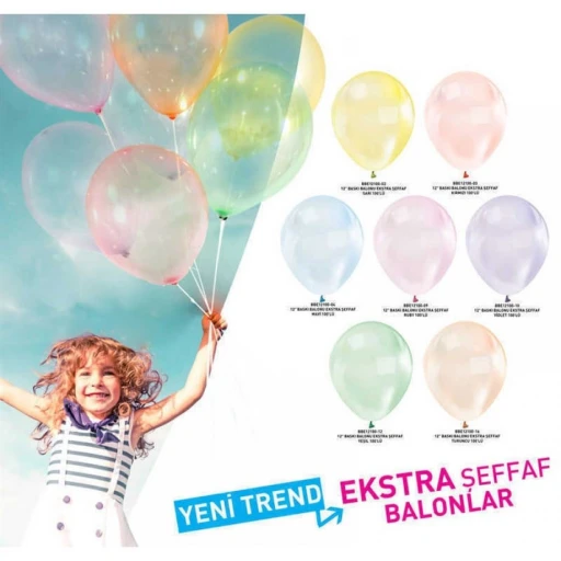 BALON EKSTRA ŞEFFAF PEMBE Ruby  100 Adet