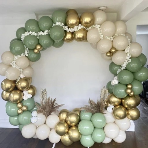 Krom Gold Retro Deniz Kumu Ve Kış Yeşili Balon Zinciri Seti 101 Parça
