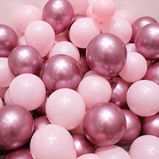 Krom Pembe Ve Makaron (pastel) Pembe Renk 15 Li Balon