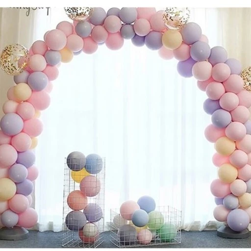 Makaron Balonlu Doğum Günü Kombini Balon Zinciri Seti Şeffaf Balonlu