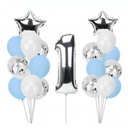 Yaş Konfetili Balon Seti Doğum Günü Süsleme Seti