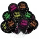 İyi Ki Doğdun Renkli Baskılı Siyah Lateks Balon 12 inç (25x30 cm) 10’lu Paket