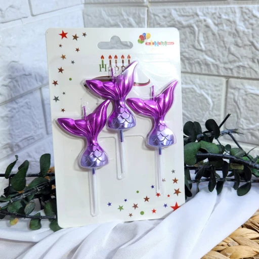 Deniz Kızı Kuyruğu 3 Lü Mum