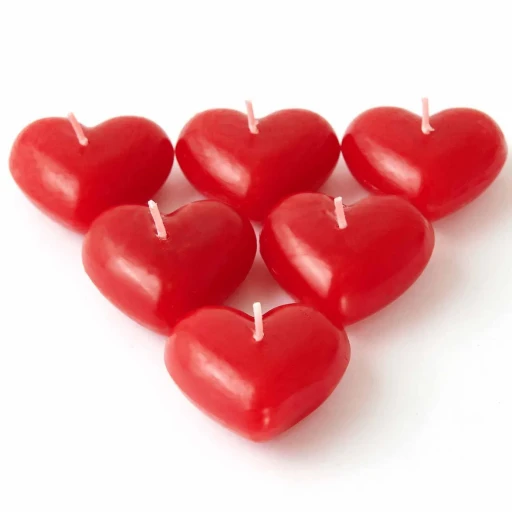 6 Lı Set Kalp Mum 3 cm Sevgililer Günü Süsleme