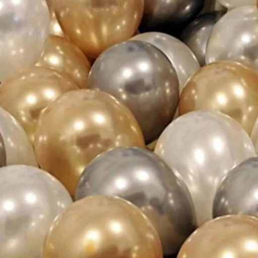 30 Adet Metalik Sedefli Gold-gümüş Gri-beyaz Balon