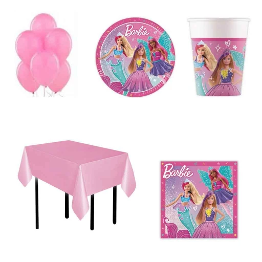 8 Kişilik Barbıe Fantasy Kız Doğum Günü Süsleri