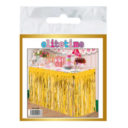 Masa Kenarı Eteği Kalpli Fonsüsü Metalize Altın