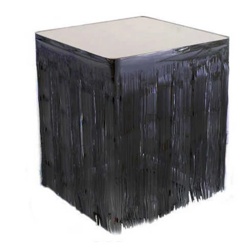 Doğum Günü Süsü Masa Kenarı Eteği Fonsüs Metalize Yerli Siyah