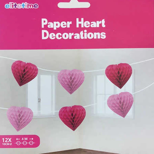 Doğum Günü Süsü Ponpon Kalpli Pembe 12'li