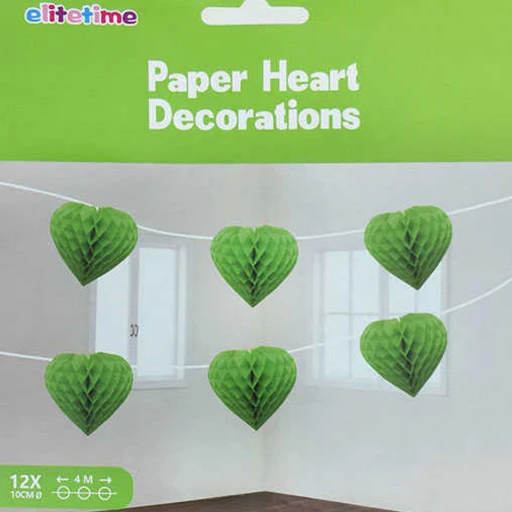 Doğum Günü Süsü Ponpon Kalpli Yeşil 12'li