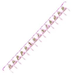 Bayrak Banner Set Flama 1 Yaş Happy Birthday Külah Pırıltılı First Pembe