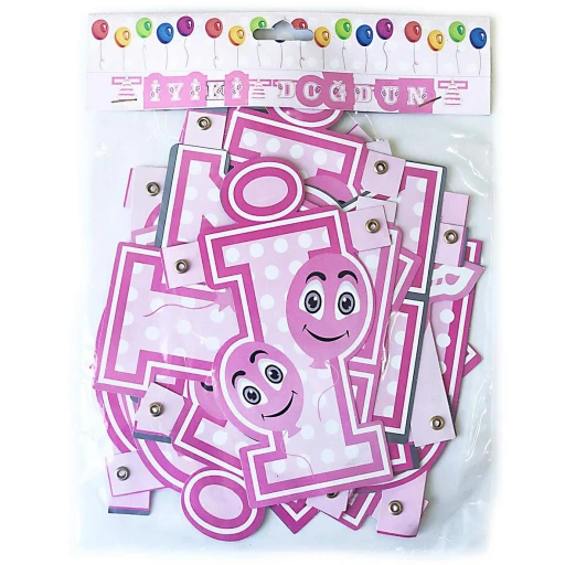 İyi Ki Doğdun Yazılı Pembeli Harfleri Banner Flama