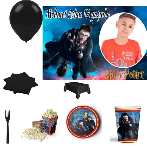 Afiş Hediyeli Harry Pothers Doğum Günü Süsleri 8 Kişilik