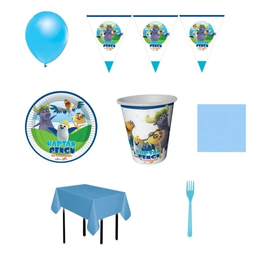 Kaptan Pengu Doğum Günü Süsleri Set 16 Kişilik