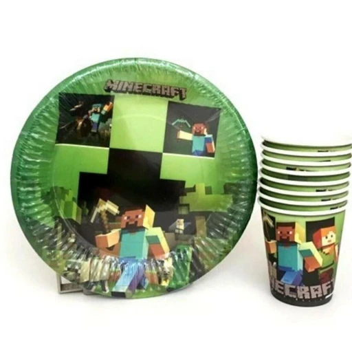 Minecraft Tabak Bardak Set 8 Kişilik