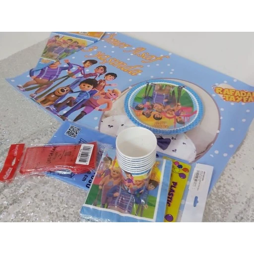 Afiş Hediyeli Rafadan Tayfa Doğum Günü Seti Fotoğraflı Parti Seti 8 Kişilik