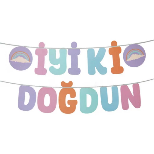 Flama İyiki Doğdun Makaron Kaligrafi