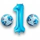 Prens 1 Yaşında Mavi Folyo Balon Set 3'lü Mavi