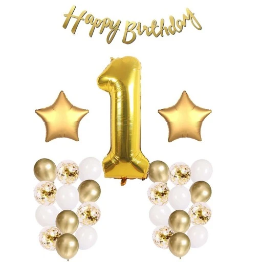 Yaş Balon Happy Birthday Doğum Günü Süsleme Seti
