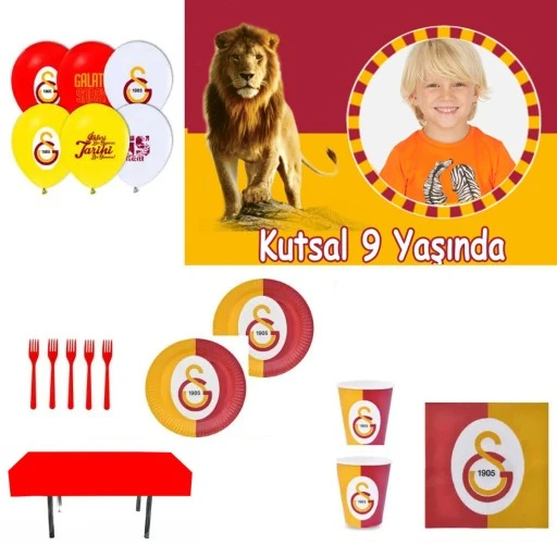 Afiş Hediyeli Galatasaray Doğum Günü Parti Seti Ekonomik 16 Kişilik