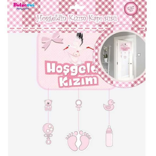 Hoşgeldin Kızım Kapı Süsü Karton