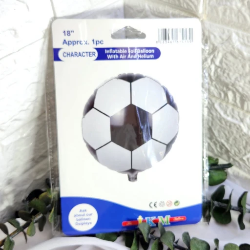 Yuvarlak Siyah Beyaz Folyo Balon Futbol