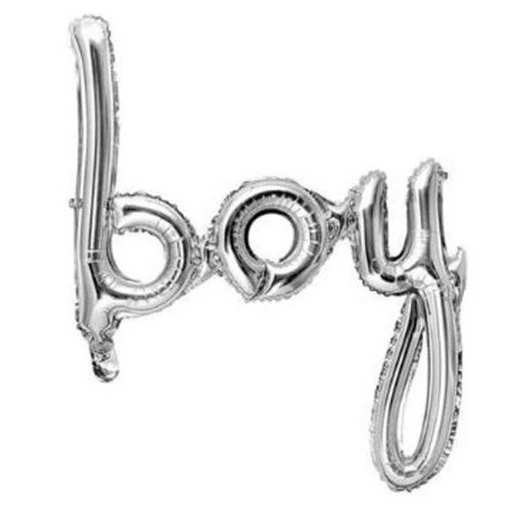 Boy Yazılı Gümüş Folyo Balon
