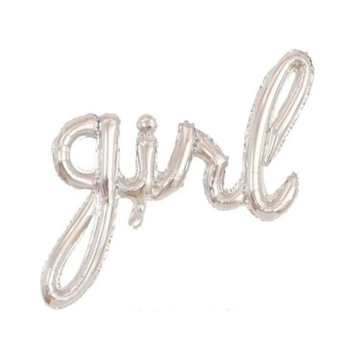 Girl Yazılı Gümüş Birleşik Folyo Balon