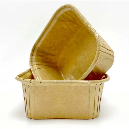 Kap Kek Kapsülü Karton Kare Kraft Naturel 50'li Parti Malzemesi