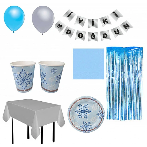 Kartanesi Kış Temalı Full 2 Yaş Doğum Günü Seti 16 Kişilik